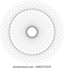 "Quadro decorativo de arte de linha circular abstrato