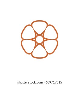 Abstract Circular Line Art Flower Logo Template