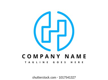 abstract circular line logo concept