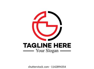 abstract circular line logo concept