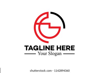 abstract circular line logo concept