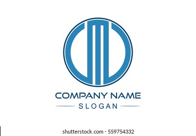 abstract circular line logo concept letter m