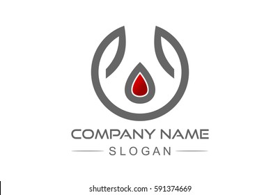abstract circular line logo with liquid icon