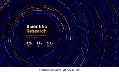 Abstract Circular Line Trails Moving in Circle. Blue Digital Business or Science Background. Medical Research or Tech Innovation Online Webinar Presentation Event. Conference or Forum Vector.