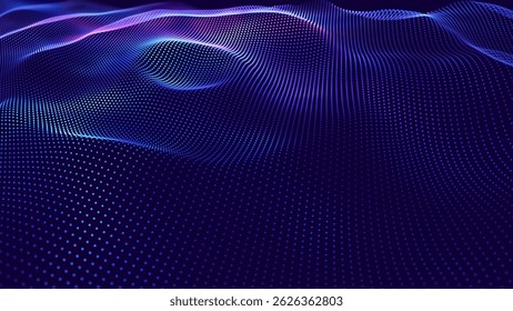 Abstract Circular Line Trails Moving in Circle. Blue Digital Business or Science Background. Medical Research or Tech Innovation Online Webinar Presentation Event. Sound Wave Circles Vector.