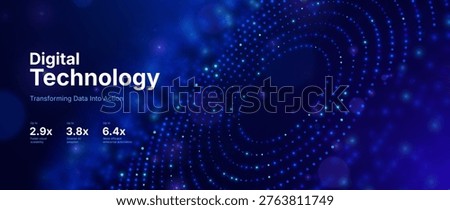 Abstract Circular Line Trails Moving in Circle. Blue Digital Business or Science Background. Medical Research or Tech Innovation Online Webinar Presentation Event. Sound Wave Circles Vector.