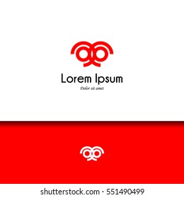 Abstract circular logo design vector illustration. Corporate exclusive identity, brand relationship partner, in EPS 10. Red color choose.