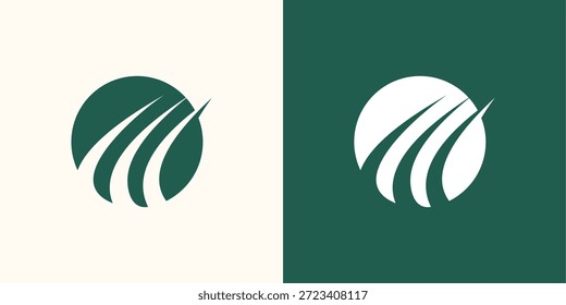 Logotipo circular Abstractas con líneas curvas dinámicas que representan el crecimiento y el progreso