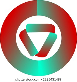 Abstract circular logo icon featuring a modern rounded triangle enclosed within a smooth ring frame. Designed with vibrant gradient colors, perfect for modern tech startups, media platforms, creative agencies, software applications, corporate identity, multimedia businesses, and innovative brand projects seeking a sleek, contemporary, and memorable minimalist visual concept.