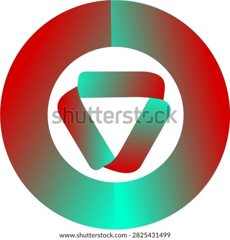 Abstract circular logo icon featuring a modern rounded triangle enclosed within a smooth ring frame. Designed with vibrant gradient colors, perfect for modern tech startups, media platforms, creative agencies, software applications, corporate identity, multimedia businesses, and innovative brand projects seeking a sleek, contemporary, and memorable minimalist visual concept.