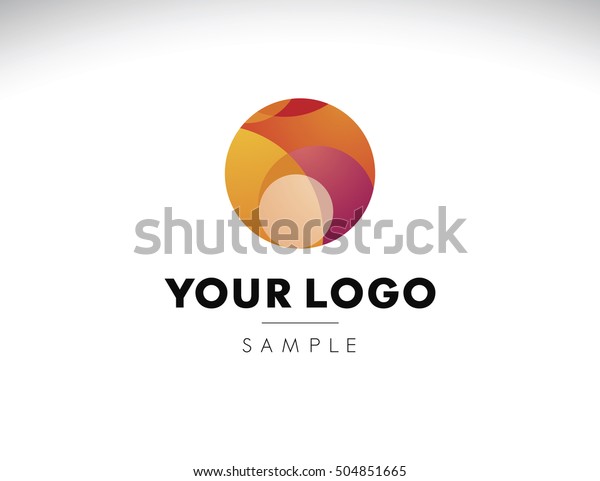 Abstract circular logo with orange and\
red circles inside. Logo idea with shaded\
circles.