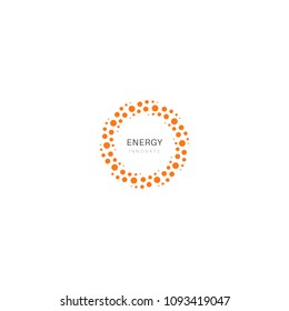 Abstract circular logo, solar energy icon, new technology business, summer vector illustration.