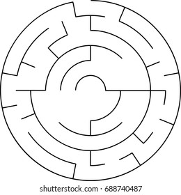 Abstract circular maze against white background