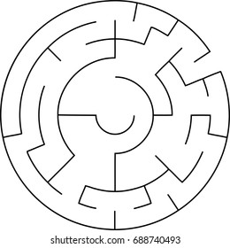 Abstract circular maze against white background