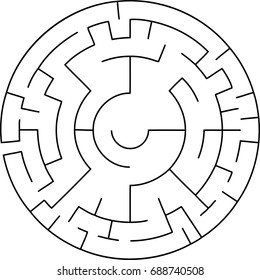 Abstract circular maze against white background