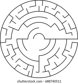 Abstract circular maze against white background