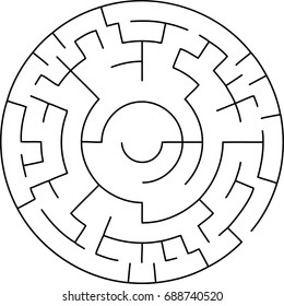 Abstract circular maze against white background