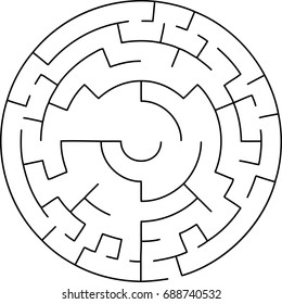Abstract circular maze against white background
