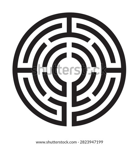 Abstract Circular Maze Vector Logo