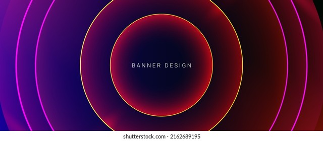 Abstract circular modern rounded shiny lines banner background vector