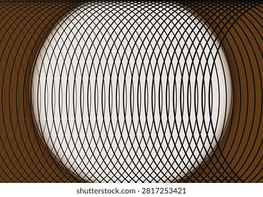 Abstract circular moire interference pattern with abstract circular interference geometric illusion