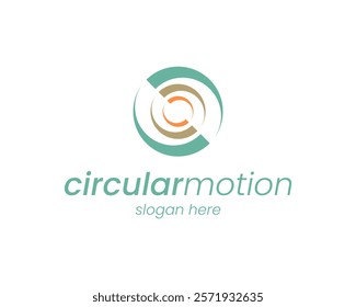 Abstract Circular Motion Circle Dynamic Round Cycle Rotation Icon Vector Logo Design Illustration