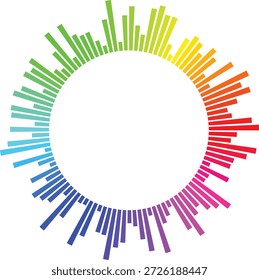 Ecualizador de música circular Abstractas con colores vibrantes del degradado del arco iris