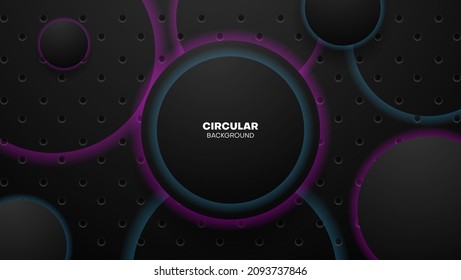 fondo de neón circular abstracto.diseño de fondo futurista.diseño de textura metálica