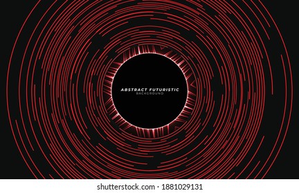 Abstract circular neon lights background, Digital innovation concept for your technology design. vector illustration