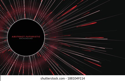 Abstract circular neon lights background, Digital innovation concept for your technology design. vector illustration