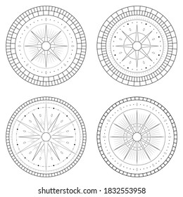 Abstract circular pattern chart.  Celestial dynamics motif. Mosaic stone circular tiles in vector. Astronomical diagrams.