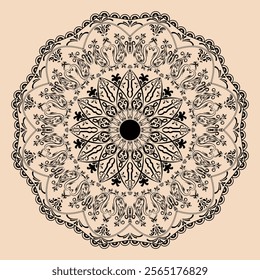 Abstract circular pattern design mandala style vector art illustration