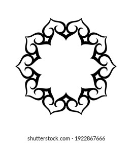 Abstract circular pattern. Element for design. Black and white illustration. Vector.