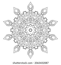 Abstract circular pattern in form of mandala with geometry elements and small details. Vector illustration for coloring book, henna, mehndi, tattoo, logo