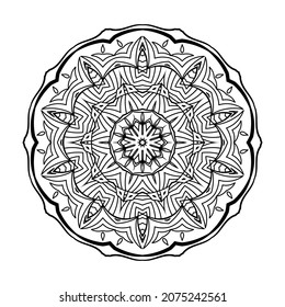 Abstract circular pattern in form of mandala with geometry elements and small details. Vector illustration for coloring book, henna, mehndi, tattoo, logo