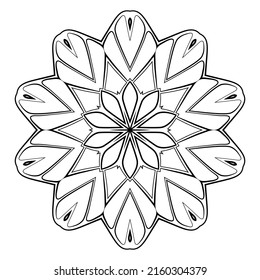 Abstract circular pattern in form of mandala with geometry elements and small details. Vector illustration for coloring book, henna, mehndi, tattoo, logo