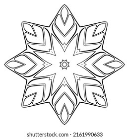 Abstract circular pattern in form of mandala with geometry elements and small details. Vector illustration for coloring book, henna, mehndi, tattoo, logo