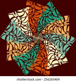 Abstract circular pattern hand drawing .