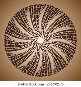 Abstract circular pattern hand drawing .