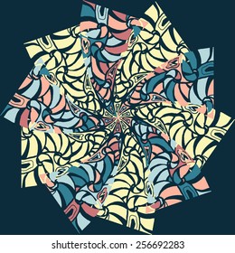 Abstract circular pattern hand drawing .