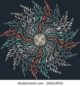 Abstract circular pattern hand drawing .