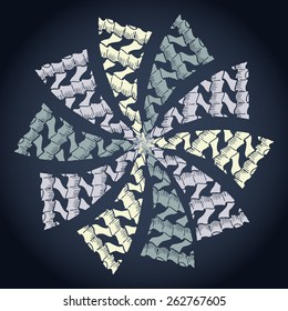 Abstract circular pattern hand drawing .