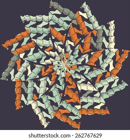 Abstract circular pattern hand drawing .