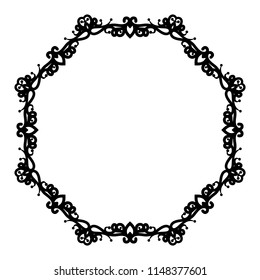Abstract circular pattern or mandala in vector. Graphic frame for design, vintage decorative element in arabic, style. Vector illustration.