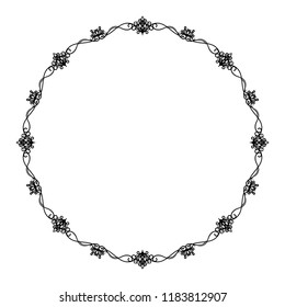 Abstract circular pattern or mandala in vector. Graphic frame for design, vintage decorative element in arabic, style. Vector illustration.