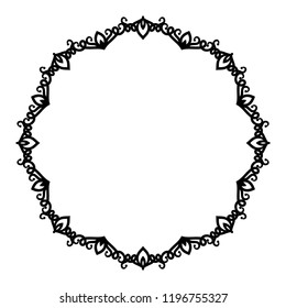 Abstract circular pattern or mandala in vector. Graphic frame for design, vintage decorative element in arabic, style. Vector illustration.