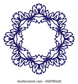 Abstract circular pattern or mandala in vector. Graphic template for your design. Decorative retro ornament - wreath. Hand drawn background in floral style.