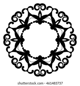 Abstract circular pattern or mandala in vector. Graphic template for design, decorative romantic ornament - wreath . 