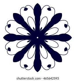 Abstract circular pattern or mandala in vector. Graphic template for design, vintage decorative element in arabic, ottoman, indian style.