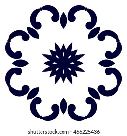 Abstract circular pattern or mandala in vector on isolated background. Graphic template for design, vintage decorative element in arabic, ottoman, indian style. 